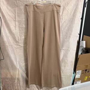 Betabrand Tan Wide-Leg Pants xl long pockets